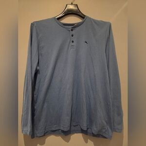Tommy Bahama Blue Long Sleeve Henley Shirt